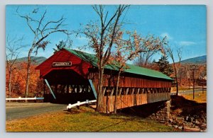 Jackson Covered Bridge Ellis River New Hampshire Vintage Postcard A127