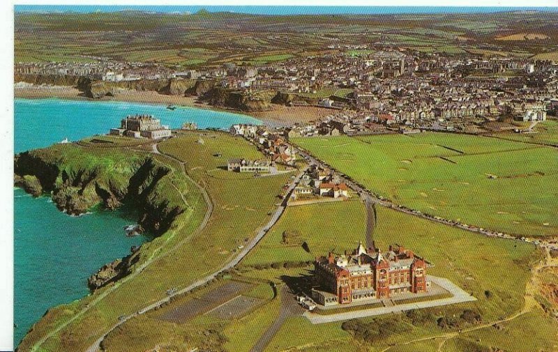 Cornwall Postcard - Aerial View of Newquay  Used not postally - AB69