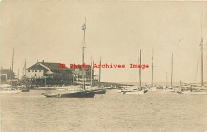 Unknown Location, RPPC, Coastal Scene, Fishing Boats, Sailboats, Photo