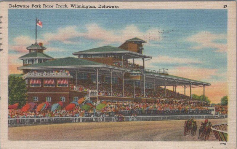 Postcard Delaware Park Race Track Wilmington Delaware DE