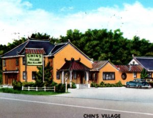 Worcester MA Chin's Village Chinese Restaurant Postcard Massachusetts