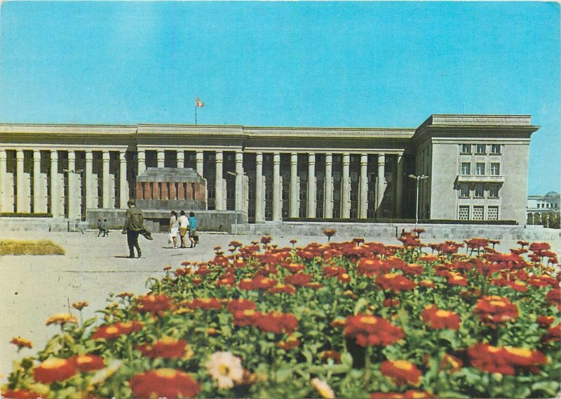 Mongolia Postcard Ulan Bator Mausoleum Sukhbaatar Khorlogiyn Choibalsan tomb