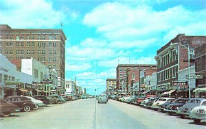 San Angelo TX Chadbourne Street  Storefronts Old Cars,, Postcard