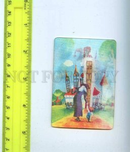 259117 USSR Sokolskaya castle liars Cartoon lenticular 3-D Pocket CALENDAR 1985