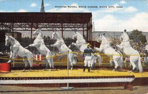 Sioux City Iowa Mounted Patrol White Horses Antique Postcard K88980