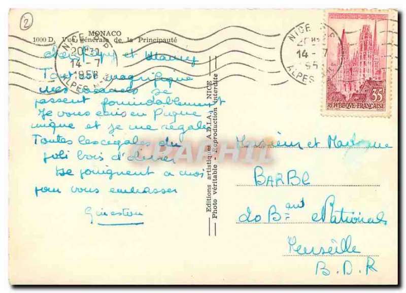 Monaco Modern Postcard General view of the Principality