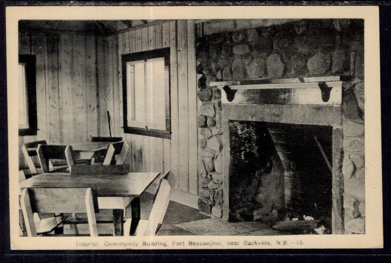 Interior Community Building,Fort Beausejour Near Sackville,New Brunswick,Canada