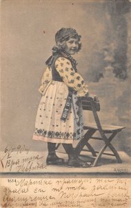 US3642 Little Girl in Traditional Costume Postcard mosinger judaica russia