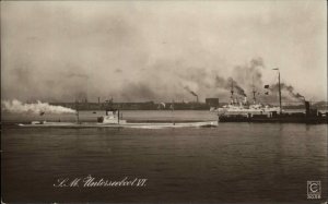 German Submarine Ship SM Unterseeboot VI c1910 Real Photo Postcard