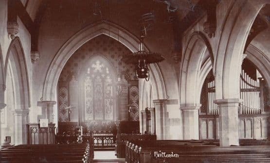 Frittenden Church Kent Organ Interior Antique Real Photo Postcard