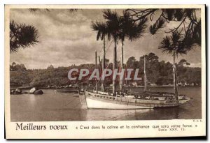 Old Postcard Best Wishes is the calm and confidence that will force Your Boat