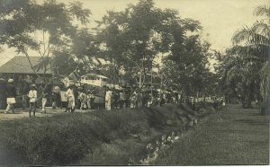 indonesia, BORNEO PONTIANAK, Kalimantan, Procession with Boat 1913 RPPC Postcard