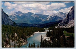 Bow Valley, Banff National Park, Alberta, Vintage Chrome Postcard