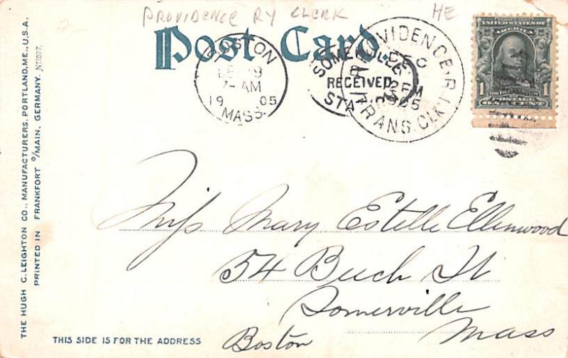 State House, Providence, Rhode Island (RPO) Railway Post Office postal markin...