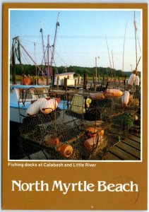 Postcard - Fishing docks at Calabash and Little River - North Myrtle Beach, SC