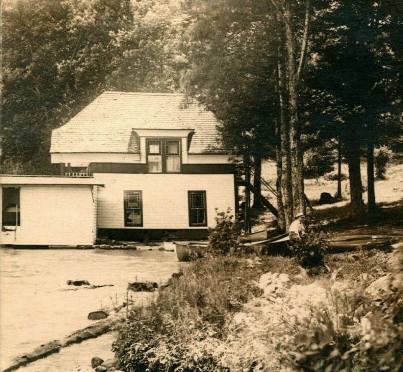 RPPC Cohassit Boat House 4th Lake New York NY 1910s Postcard