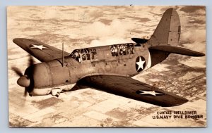 J94/ Columbus Ohio RPPC Postcard c40s Curtis Helldiver Airplane U.S. Navy 434