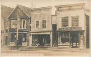 Foxcroft ME Stores of D. M. Whittridge Barber Shop Groceries Store RPPC