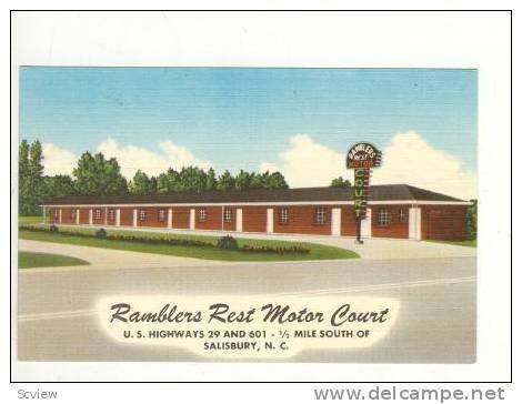 Ramblers Rest Motor Court, Salisbury, North Carolina, 1930-1940s