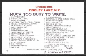 New York, Findley Lake - Greetings From - Villiage Print Classic - [NY-265]