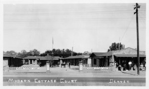 J11/ Denver Colorado RPPC Postcard c20s Modern Cottage Court Roadside 155