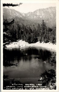 Frashers RPPC Crystal Lake Recreation Camp Los Angeles County California~133603