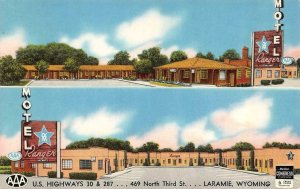 LARAMIE Wyoming WY ~ RANGER MOTEL~DE Richards ROADSIDE Lincoln Hwy 1958 Postcard