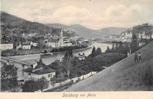 Salzburg von Mulln Austria Scenic View Antique Postcard J53935