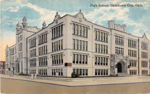 Oklahoma City Oklahoma birds eye view high school antique pc Z22979