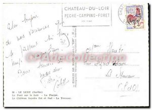 Modern Postcard Le Lude Sarthe Bridge over the Loir Chateau facades East and ...