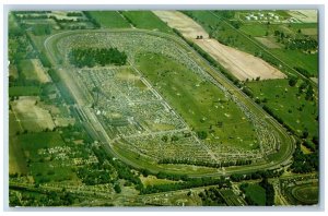 1958 Aerial View Of 500 Mile Motor Speedway Oval Indianapolis Indiana Postcard