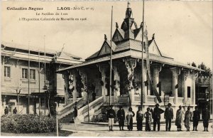 PC EXPO COLONIALE MARSEILLE 1906 PAVILLON DU LAOS LAOS INDOCHINA (a37840)