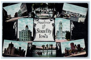 1910 Souvenir Multiview Exterior Building Sioux City Iowa IA Vintage Postcard