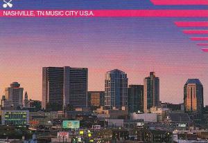 Tennessee Nashville Music City U S A At Sunset