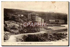 Banyuls sur Mer - Rocks and laboratory - Old Postcard