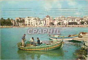 Postcard Modern Sitges fishing port fishing boat