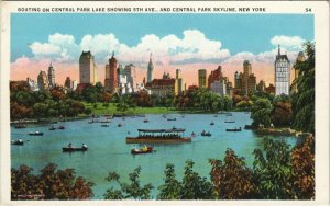 CPA AK Central Park lake boating NEW YORK CITY USA (790549)