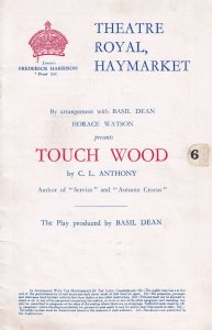 Touch Wood Marie Ney Flora Robson Drama Haymarket Theatre Programme