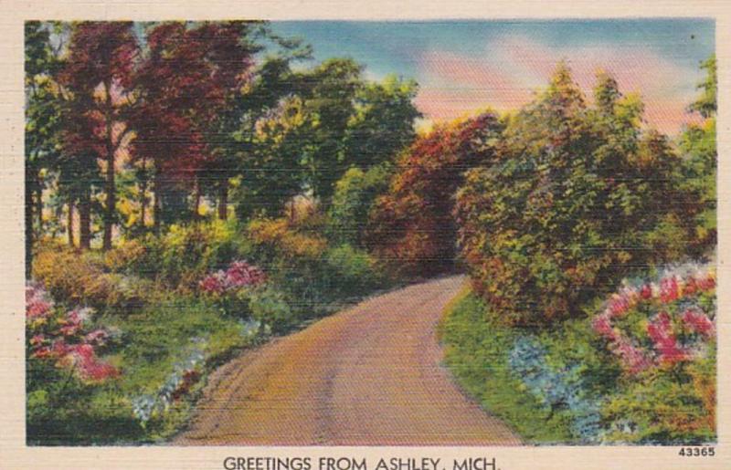 Michigan Greetings From Ashley 1937