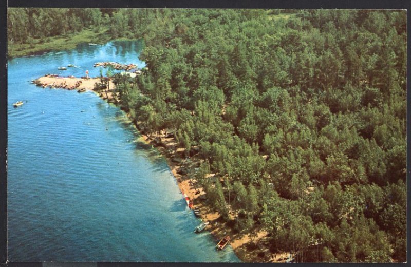 NH Aerial View Westward Shores Camping Area on OSSIPEE LAKE - Chrome 1950s-1970s