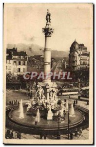 Old Postcard Marseille Place Castellane and La Fontaine Cantini