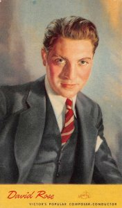 DAVID ROSE VICTOR'S POPULAR COMPOSER CONDUCTOR ADVERTISING POSTCARD (c. 1940s)