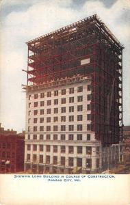 Kansas City Missouri Long Building During Construction Antique Postcard K54713