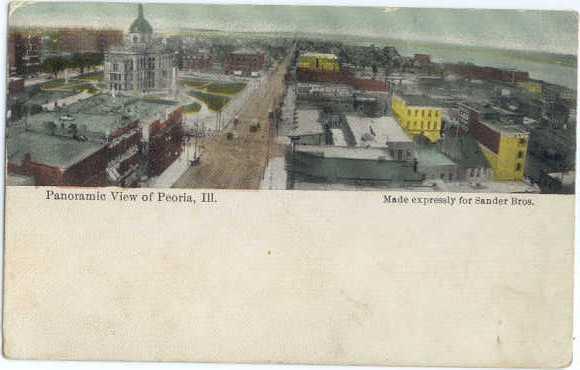 D/B Panoramic View of Peoria Illinois IL 1915