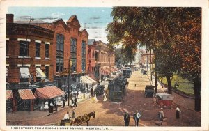 Westerly Rhode Island High Street from Dixon House Vintage Postcard AA33539