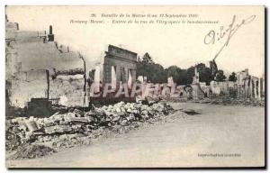 Old Postcard Battle of the Marne Revigny Entree street of Vitry after the bom...