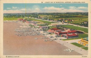 United States Cleveland Ohio a busy day at municipal airport