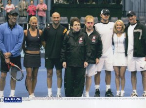 Andre Agassi With Elton John Aids Foundation 2004 USA Press Photo
