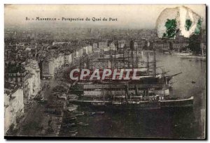 Marseille - Perspective Quai du Port - Boat - Old Postcard