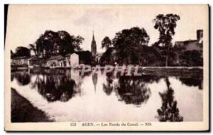 Old Postcard Agen edges of the channel